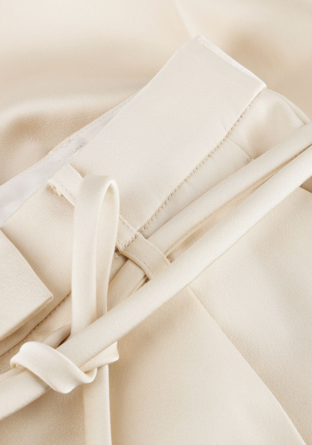 Creme SECOND FEMALE Wijde broek DAZZLE TROUSERS - large