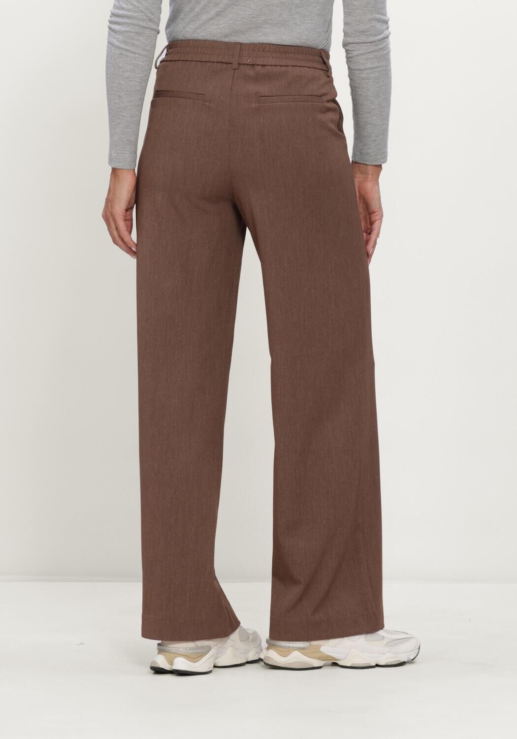 Bruine OBJECT Pantalon OBJLISA WIDE PANT - large