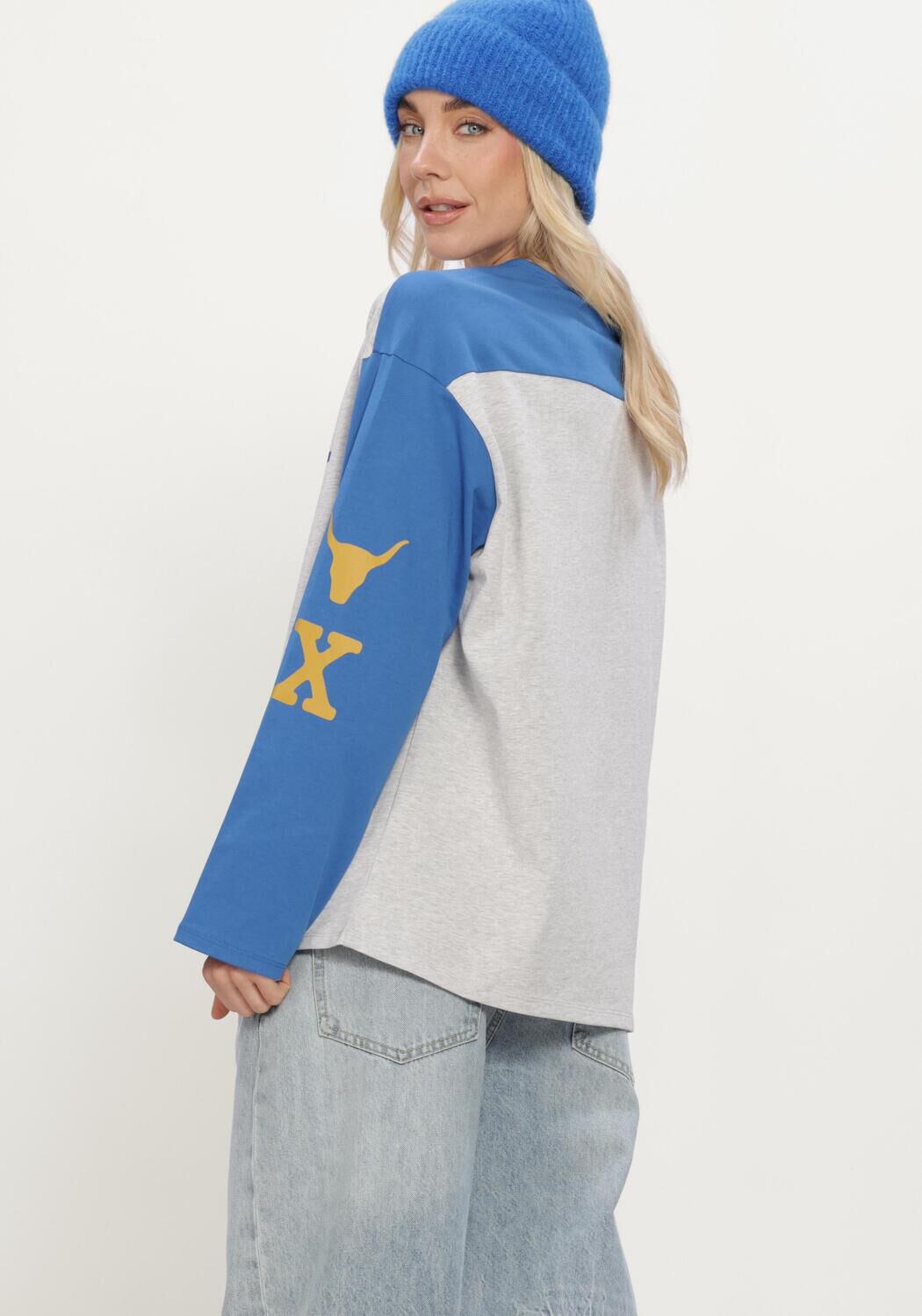Multi ALIX THE LABEL T-shirt LADIES KNITTED MIX LONGSLEEVE T-SHIRT - large