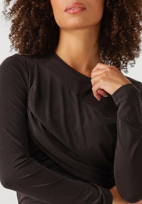 Antraciet CO'COUTURE Top CAMILLA DRAPE LONGSLEEVE BLOUSE - large