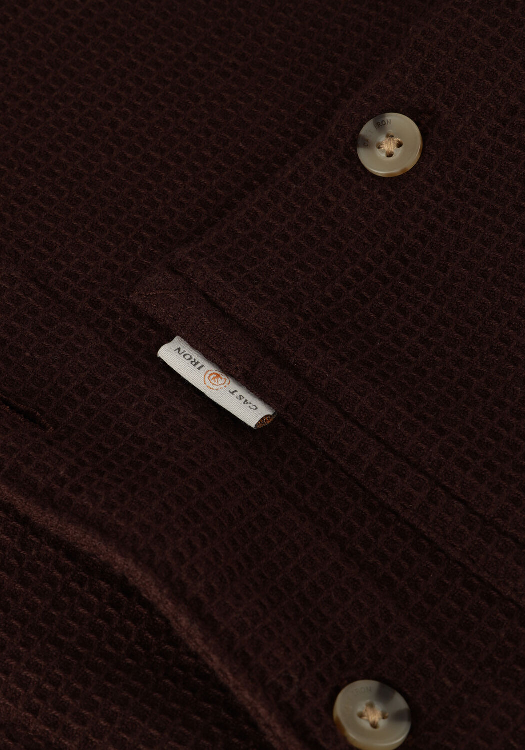 Bruine CAST IRON Casual overhemd LONG SLEEVE SHIRT SOLID REGULAR FIT - large