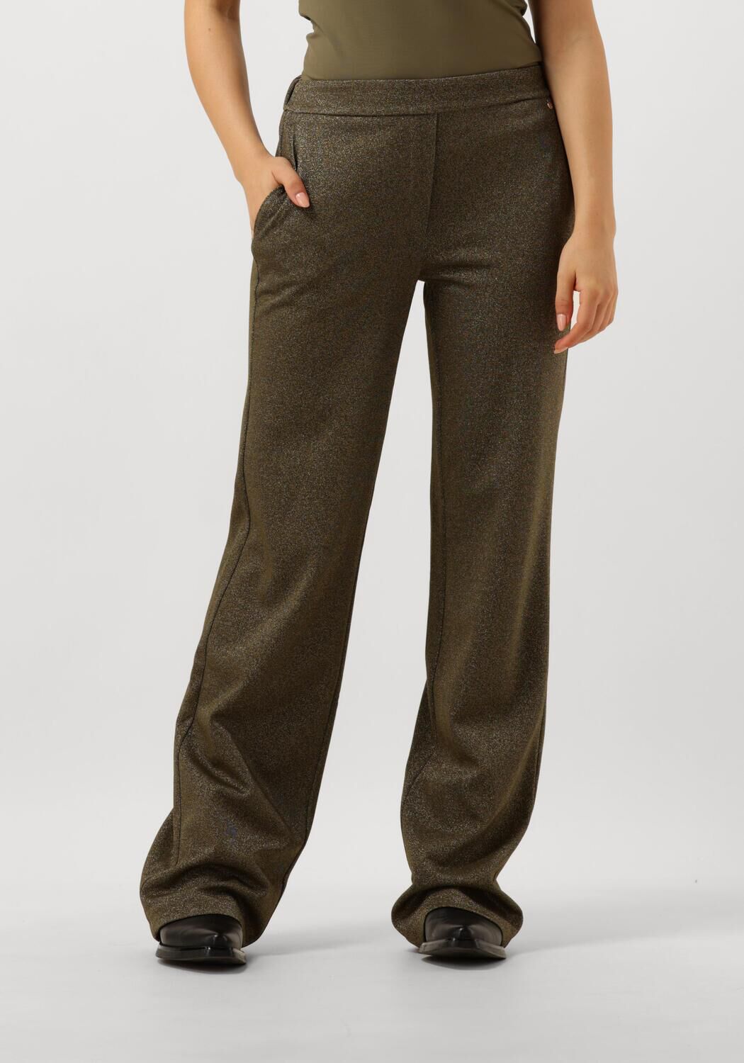 Nukus Elegante Lurex Broek voor Vrouwen Green Dames
