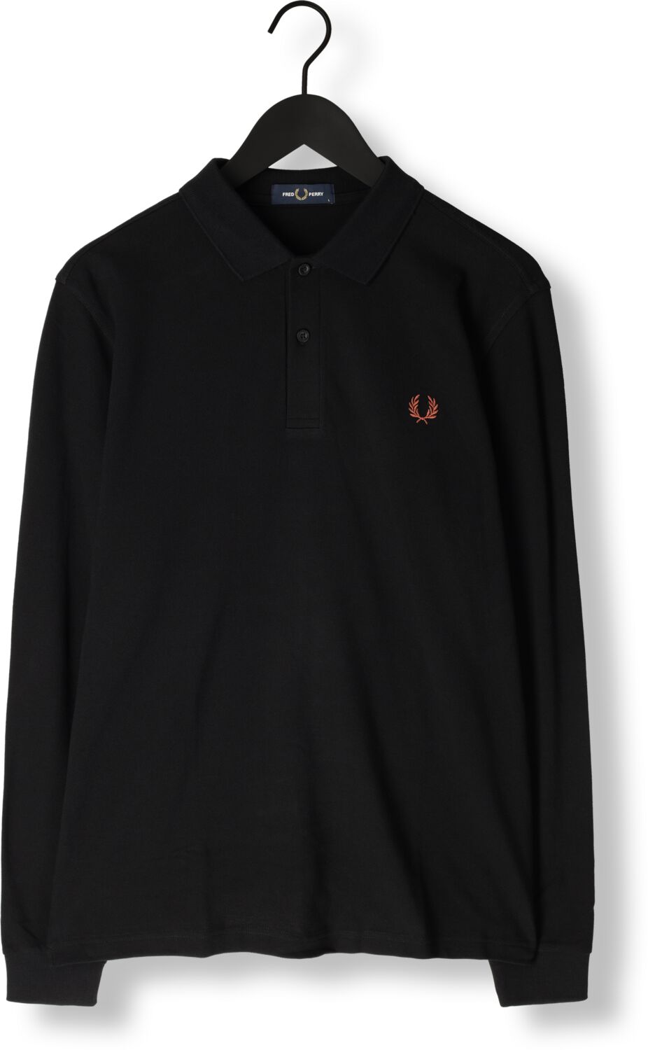 FRED PERRY Heren Polo's & T-shirts Long Sleeve Plain Shirt Zwart