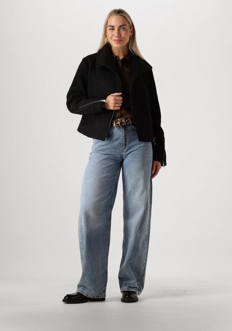 Zwarte ANOTHER LABEL Teddy jas JULIET BIKER JACKET - large