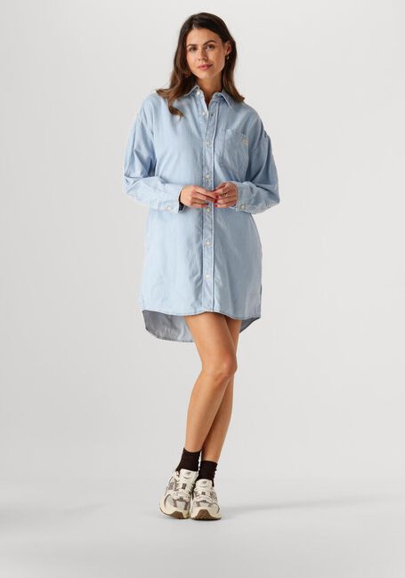 Lichtblauwe CALVIN KLEIN Mini jurk TENCEL LOOSE SHIRT DENIM DRESS - large