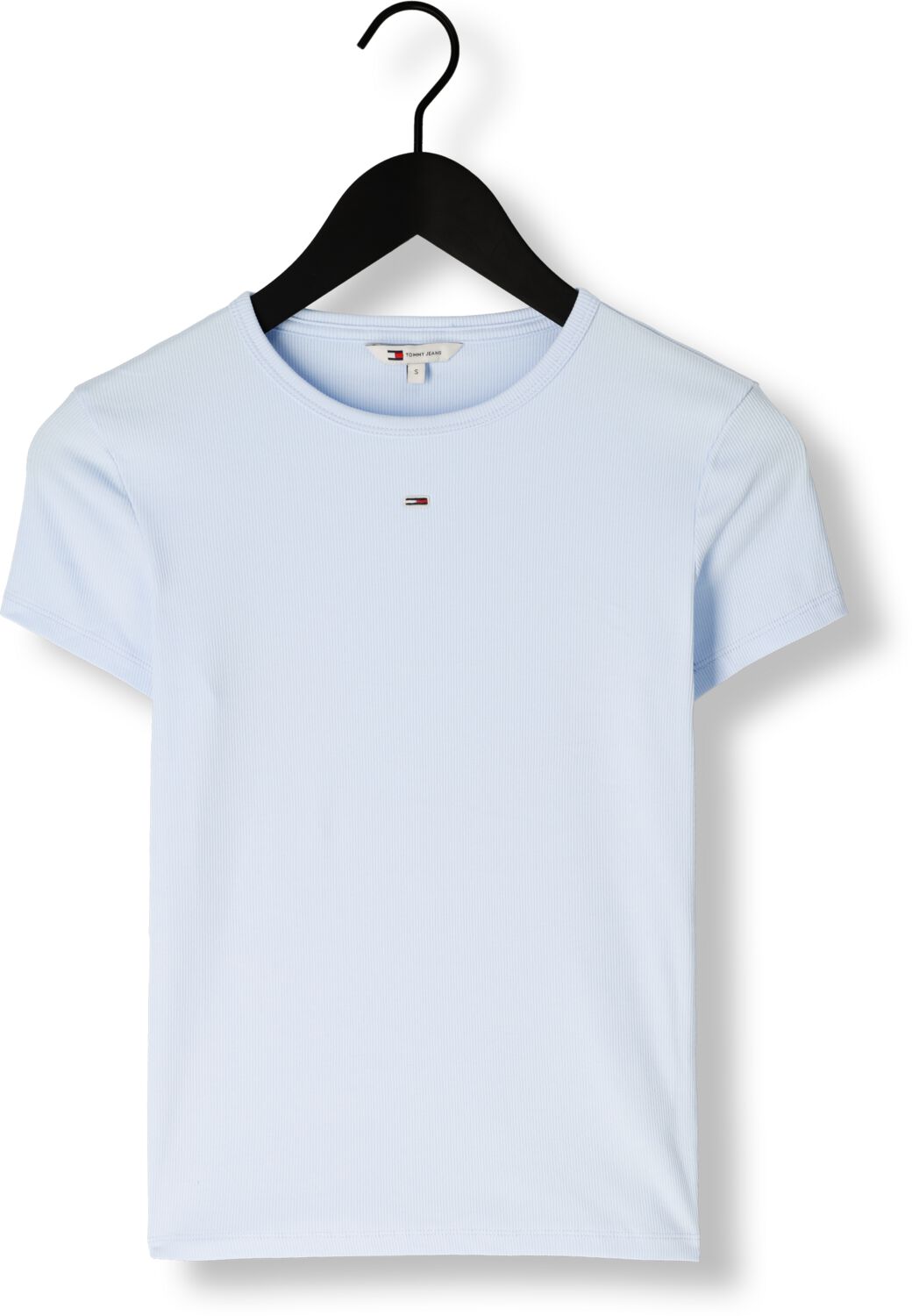 TOMMY JEANS Dames Tops & T-shirts Tjw Slim Essential Rib Ss Ext Lichtblauw