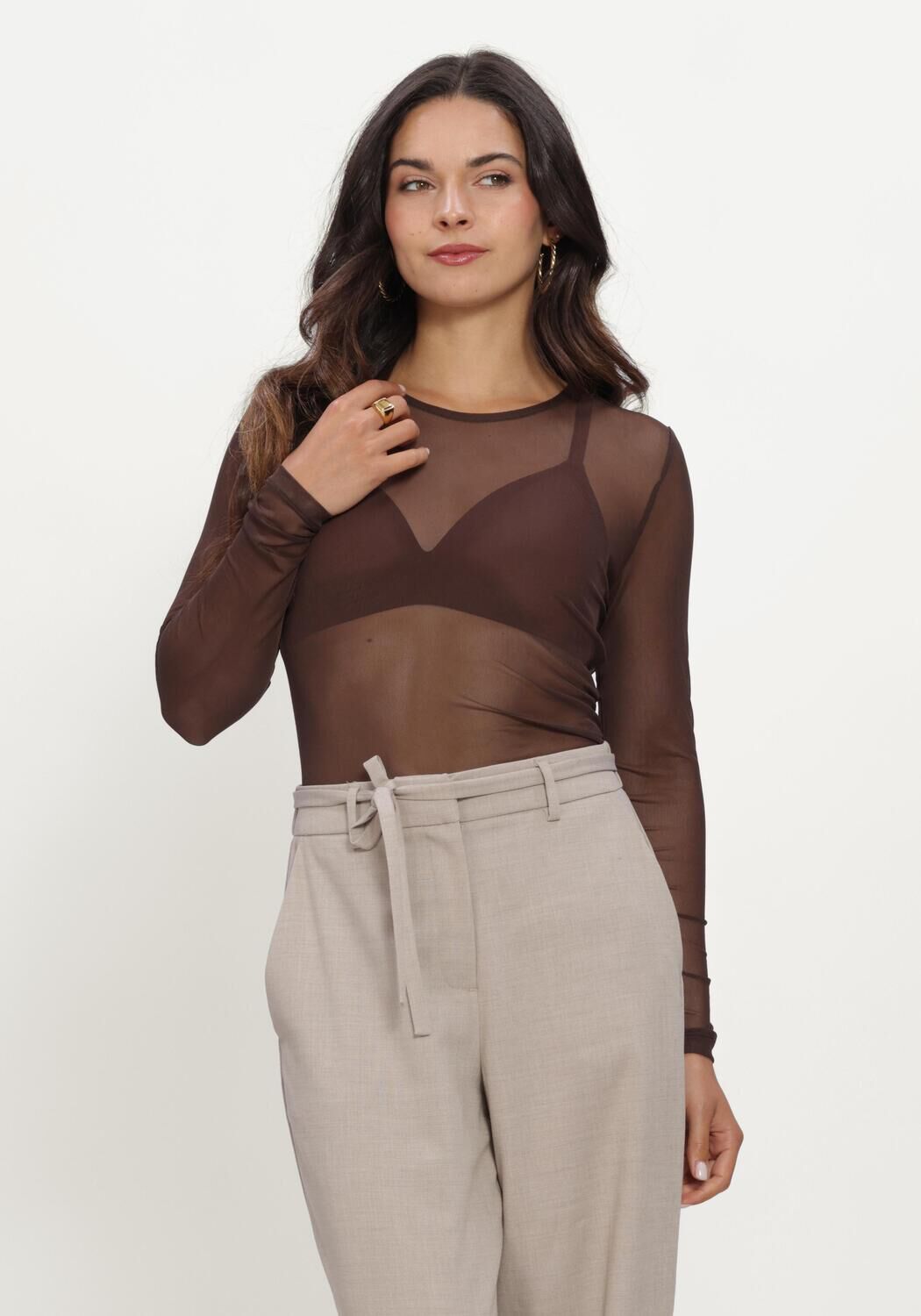 Bruine MSCH COPENHAGEN Top MSCHJANIE ILLENORA TOP - large