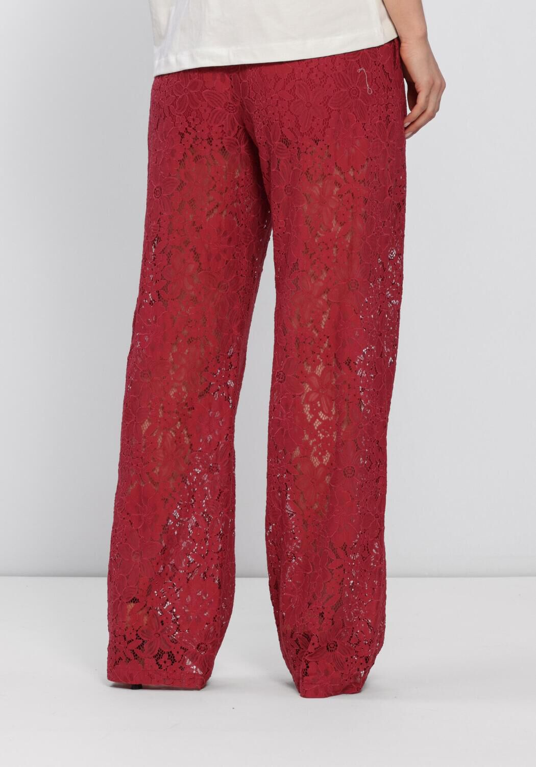 Rode CATWALK JUNKIE Broeken PULL ON LACE TROUSERS - large