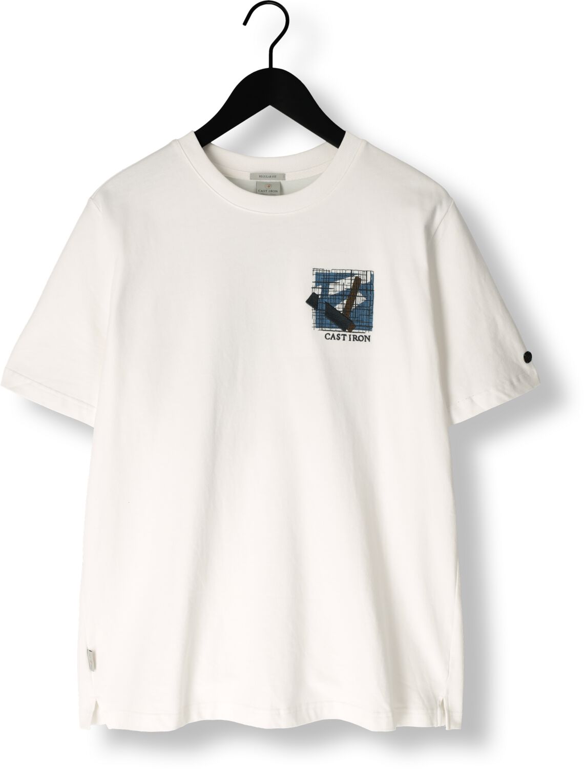 CAST IRON Heren Polo's & T-shirts Short Sleeve R-neck Regular Fit Jersey Peached Wit