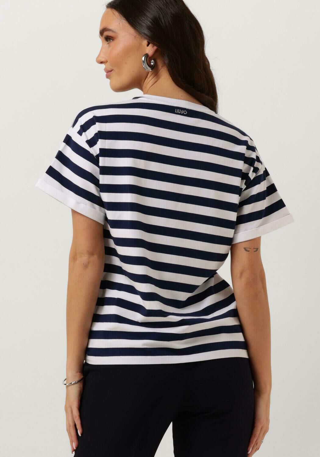 LIU JO Dames Tops & T-shirts J.striped T-shirt Blauw wit Gestreept