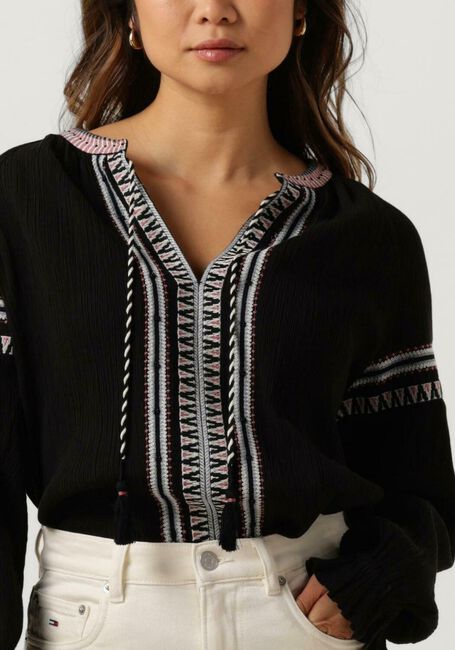 Zwarte SCOTCH & SODA Blouses BALLOON SLEEVE EMBROIDERY TOP - large