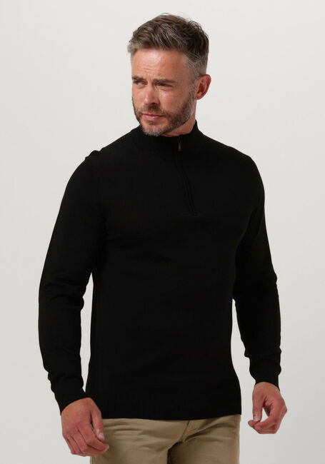 Zwarte PROFUOMO Trui PULLOVER HALF ZIP - large
