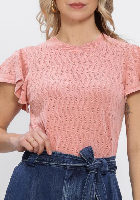 Roze MOS MOSH Top MMGANNA PATTERN O-NECK KNIT TOP - large