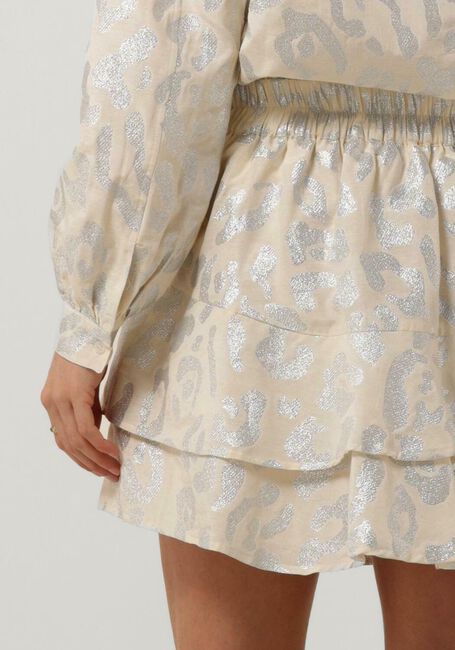 Beige ALIX THE LABEL Minirok LADIES WOVEN LUREX ANIMAL RUFFLE SKIRT - large