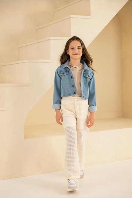 Roségouden LIKE FLO T-shirt METALLIC JERSEY RUFFLE RIB TEE - large