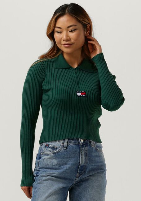 Groene TOMMY JEANS Trui SWEATERS HALF ZIPP - large