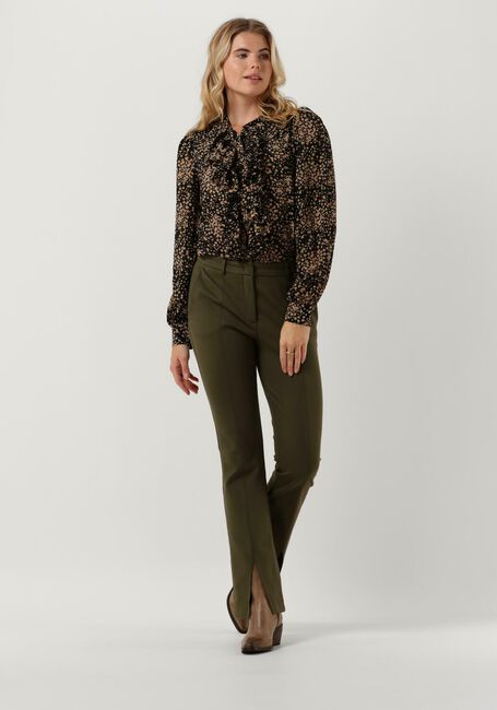 Groene SUMMUM Flared broek TROUSERS PUNTO MILANO - large