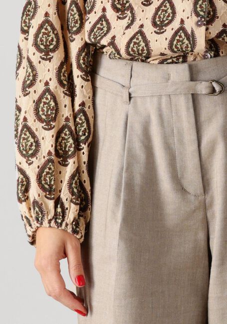 Beige SUMMUM Pantalon TROUSERS WIDE LINEN BLEND TWILL - large