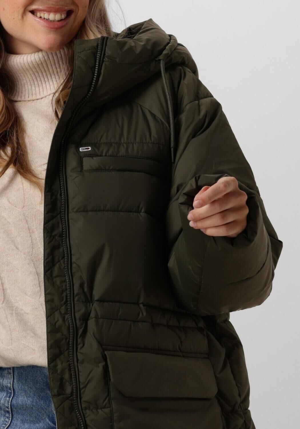 TOMMY JEANS Dames Jassen Tjw Midi Vail Puffer Groen