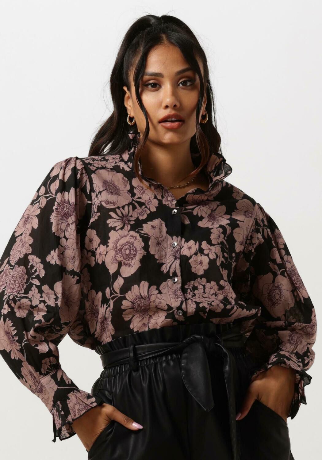 Antik batik Leonie Blouse Stijlvol en Trendy Black Dames