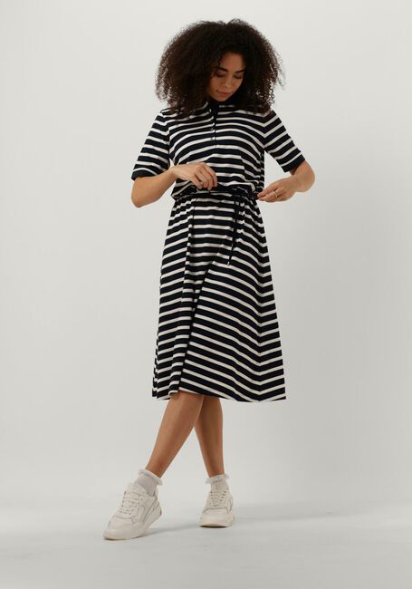 hek Ziekte Archeologie Blauw/wit gestreepte TOMMY HILFIGER Midi jurk RLX F+F STRIPE POLO RS 1/2SLV  | Omoda