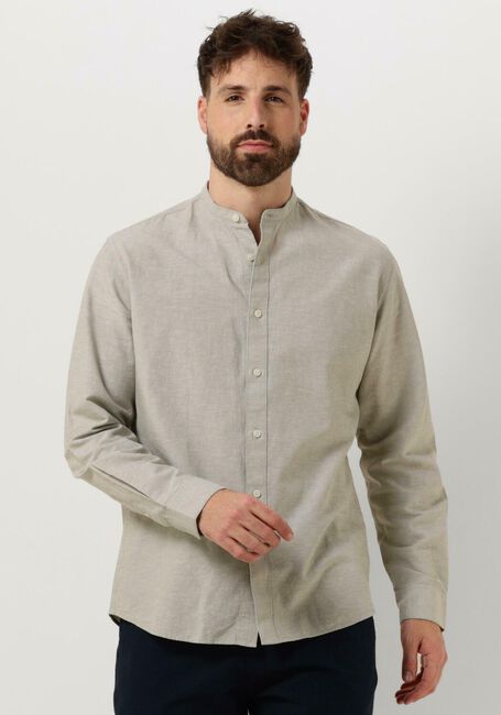 Groene SELECTED HOMME Casual overhemd SLHREGNEW-LINEN SHIRT LS BAND - large