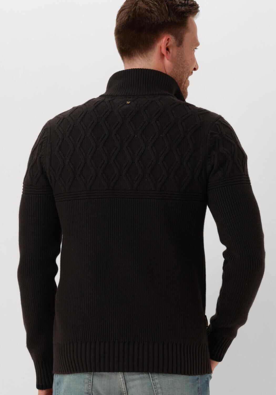 PME LEGEND Heren Truien & Vesten Half Zip Collar Cotton Mix Yarn Zwart