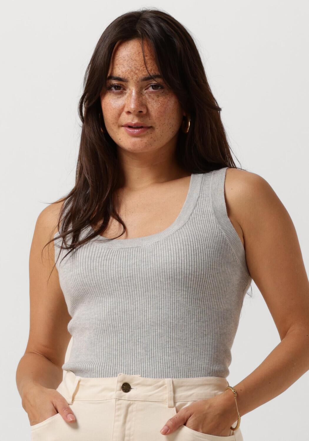 YDENCE Dames Tops & T-shirts Knitted Top Keely Grijs