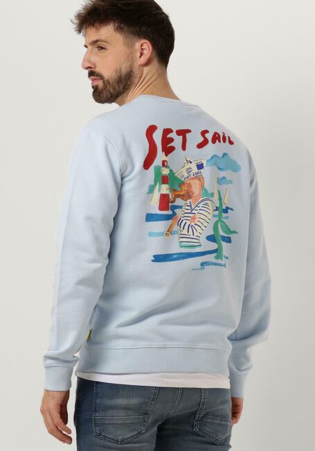 Lichtblauwe SCOTCH & SODA Trui FRONT BACK SAILOR ARTWORK SWEATSHIRT - large