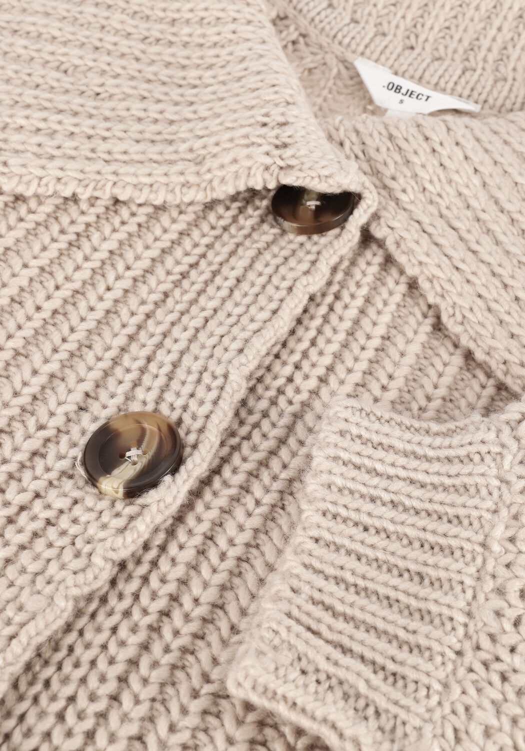 Lichtgrijze OBJECT Vest JAMALIA L/S KNIT CARDIGAN - large