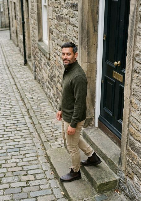 Donkergroene BARBOUR Trui ESSENTIAL PATCH HALF ZIP KNITTED JUMPER - large