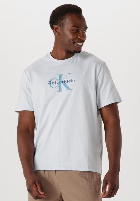 Lichtblauwe CALVIN KLEIN T-shirt SS HERO MONOLOGO TEE 20S - large