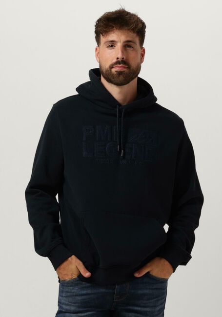 Donkerblauwe PME LEGEND Sweater HOODED SOFT TERRY BRUSHED - large