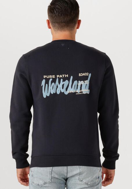 Donkerblauwe PURE PATH Sweater REGULAR FIT CREWNECK LS SWEATERS - large