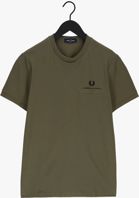 Groene FRED PERRY T-shirt POCKET DETAIL PIQUE SHIRT - large