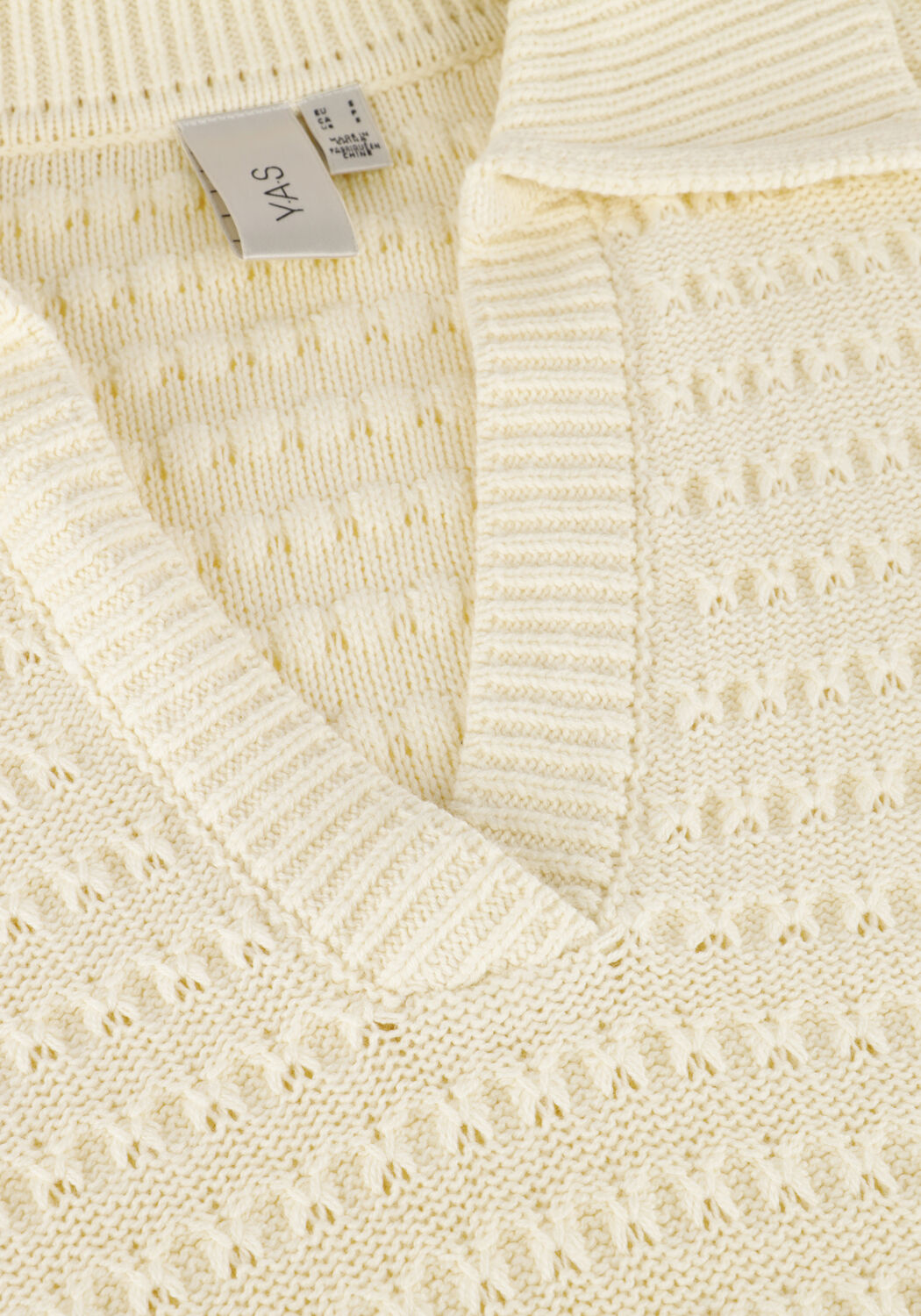 Gebroken wit Y.A.S. Midi jurk YASCIBYL 2/4 LONG KNIT DRESS - large