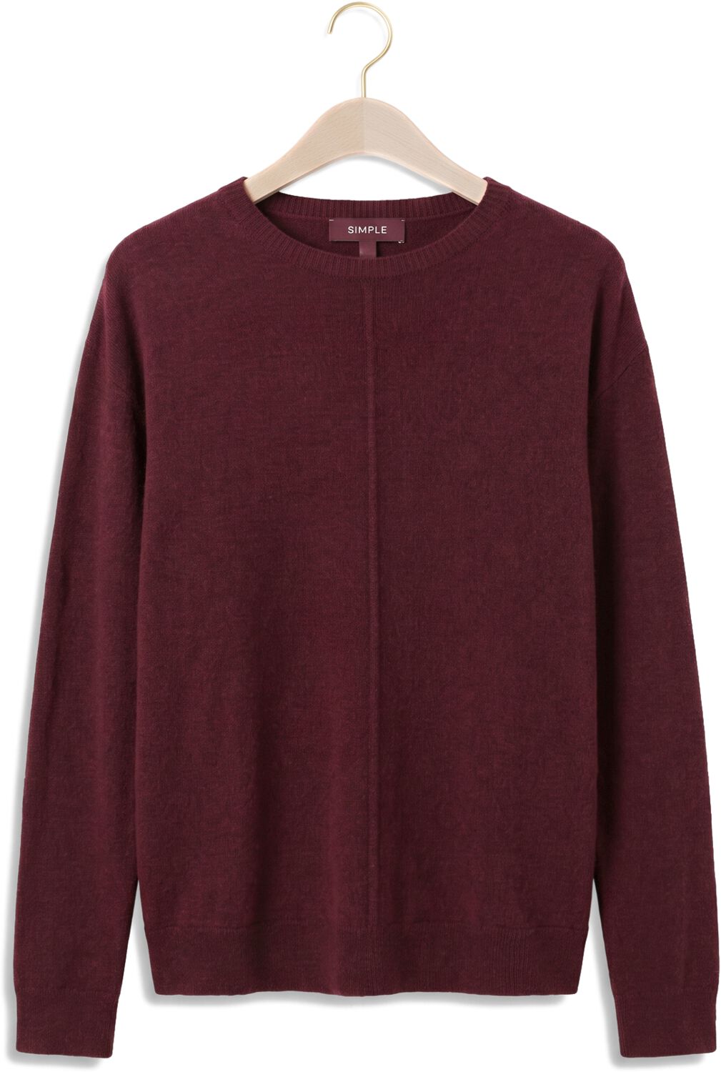 SIMPLE Dames Truien & Vesten Knit-base-visc-26-3 Bordeaux