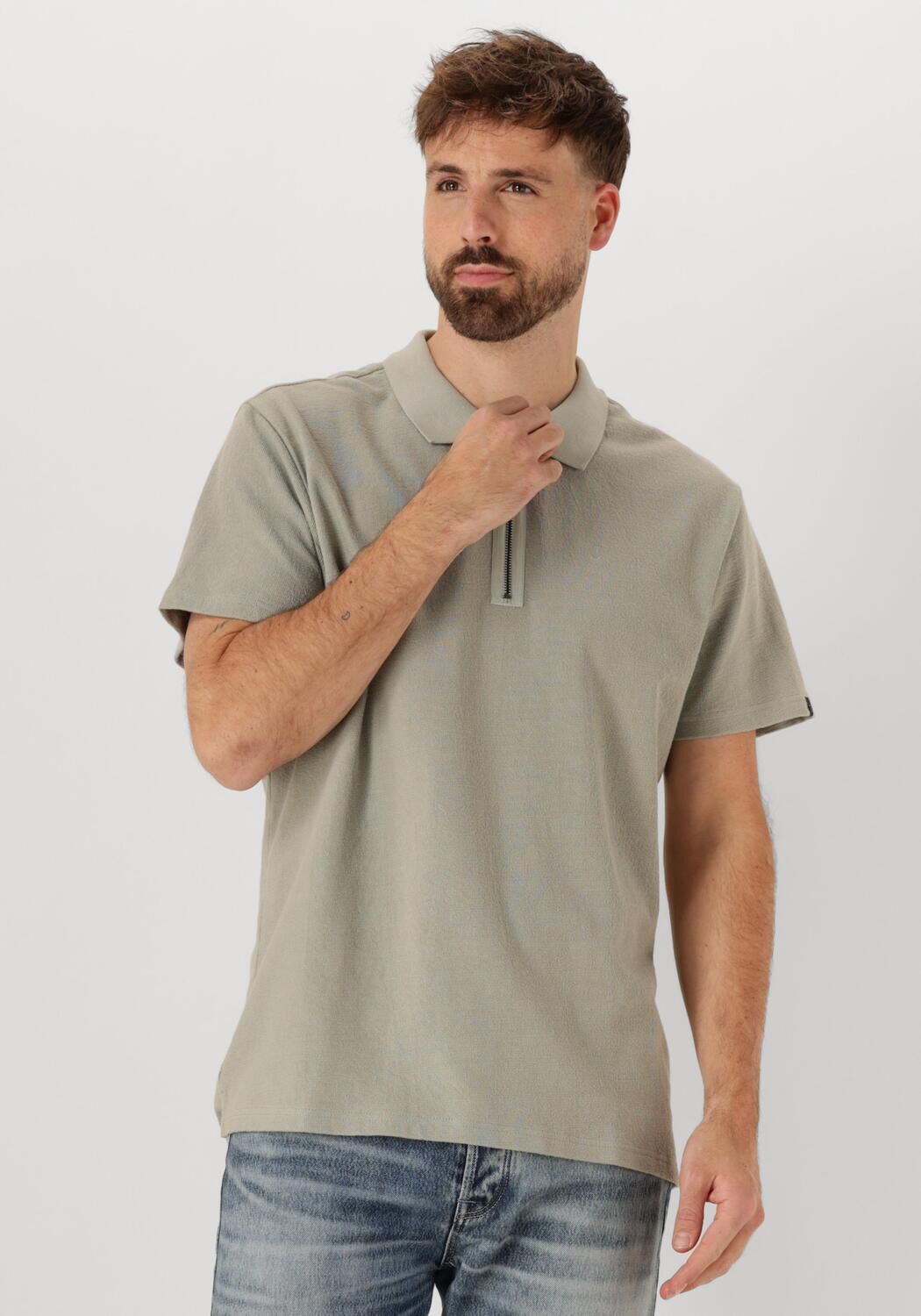 BUTCHER OF BLUE Heren Polo's & T-shirts Adrien Loose Zip Polo Groen