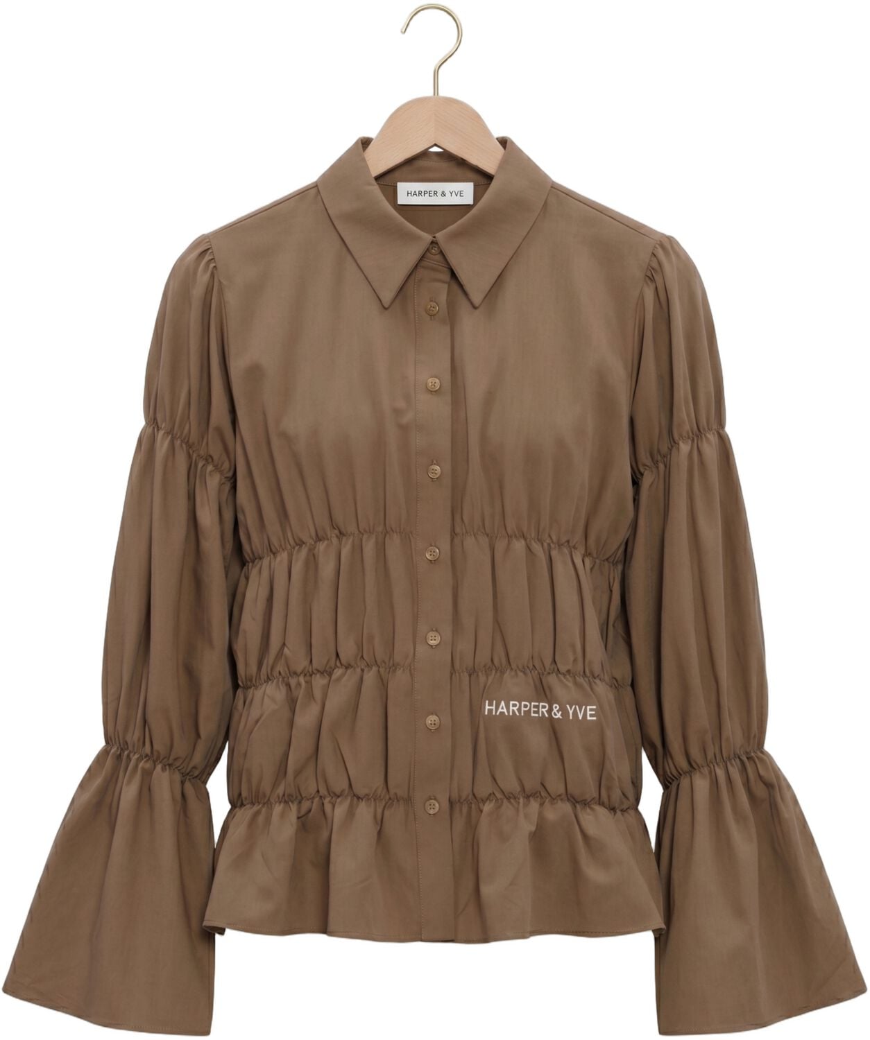 HARPER & YVE Dames Blouses Senna-ls Bruin