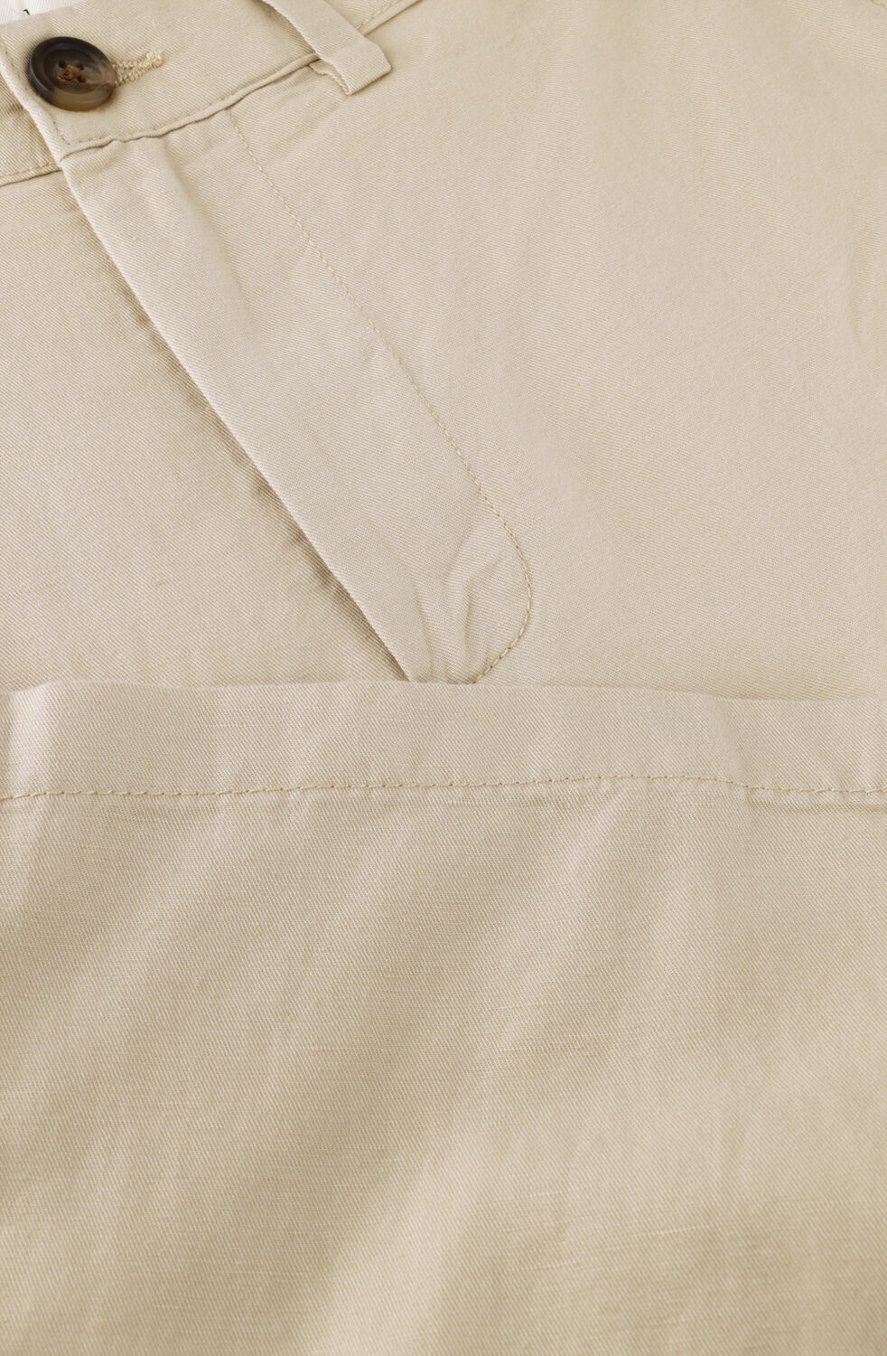 Beige SELECTED MEN Chino SLH196-STRAIGHT MILES LINEN  BLEND PANT - large