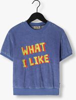 Blauwe CARLIJNQ T-shirt WHAT I LIKE - SWEATERR SHORT SLEEV E WITH EMBROIDERY - medium