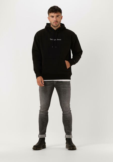 Zwarte TOMMY JEANS Sweater TJM REG LINEAR HOODIE - large