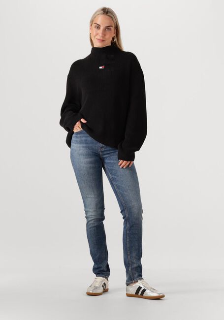Zwarte TOMMY JEANS Sweater TJW MOCKNECK BADGE SWEATER - large