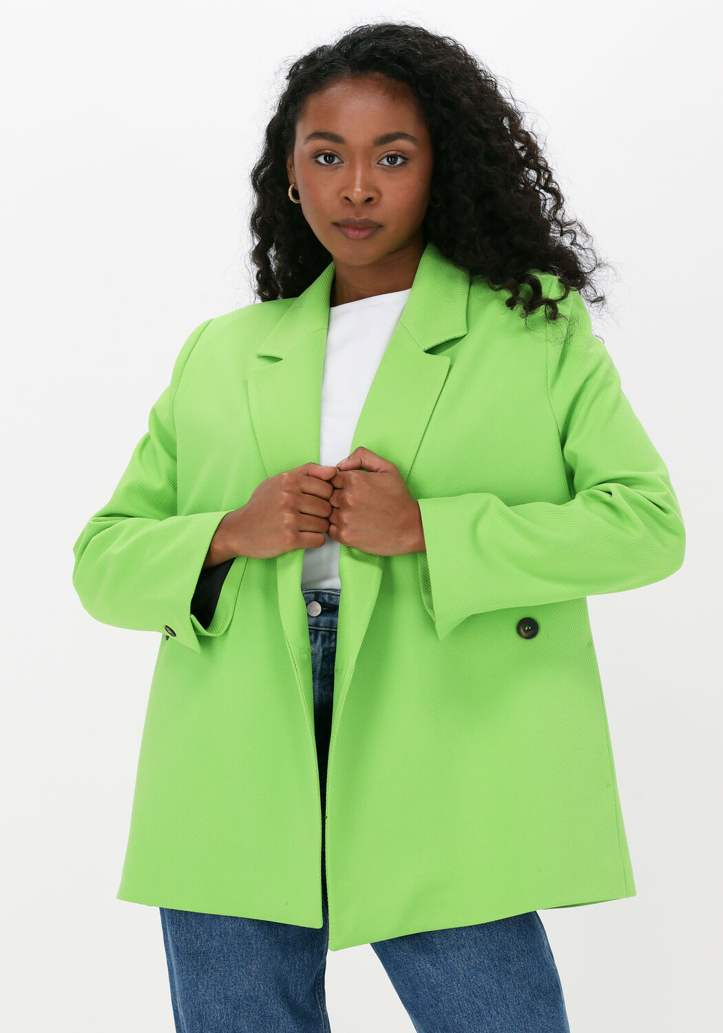 Donkergroene blazer top