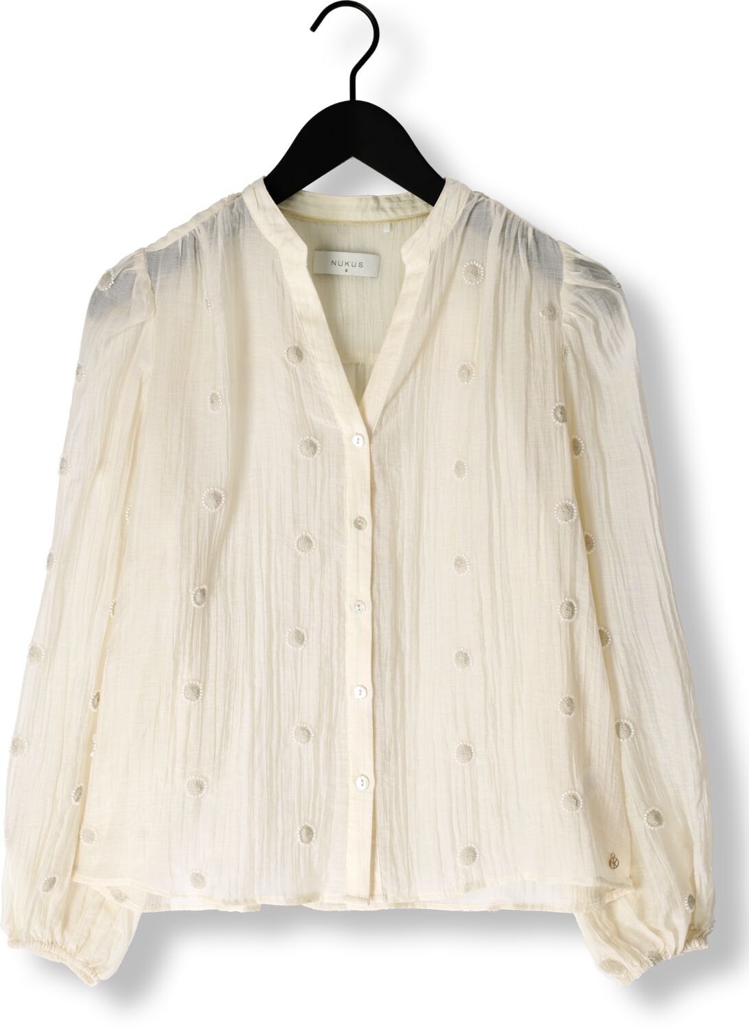 NUKUS Dames Blouses Rosan Blouse Embroidery Gebroken Wit