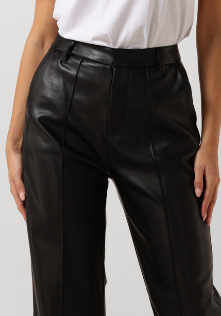 Zwarte COLOURFUL REBEL Wijde broek RUS VEGAN LEATHER PANTS - large