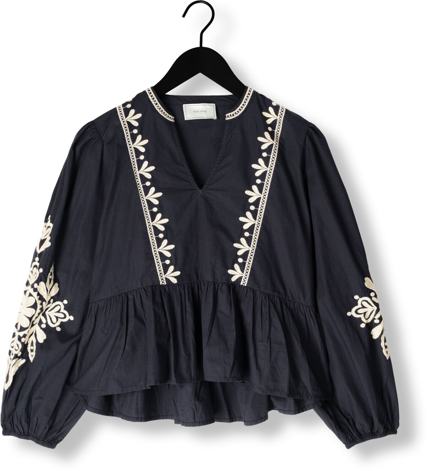 NEO NOIR Dames Blouses Ginia Emb Blouse Donkerblauw