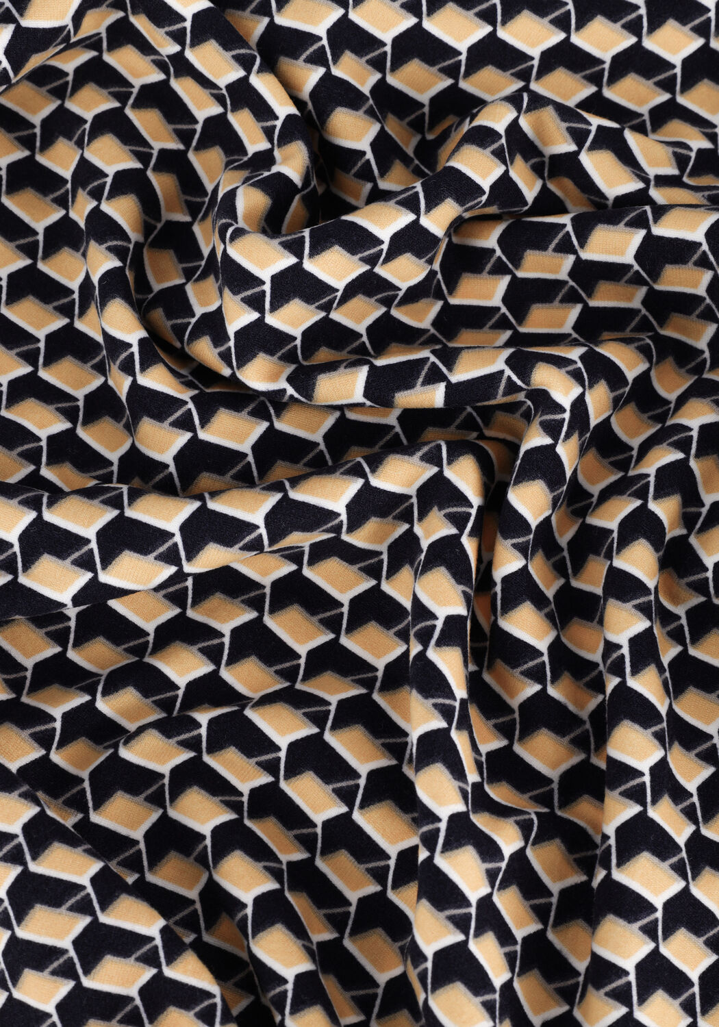 Gele COLOURFUL REBEL Tops & T-shirts NEYO RETRO GEO PEACHED TURTLENECK TOP - large