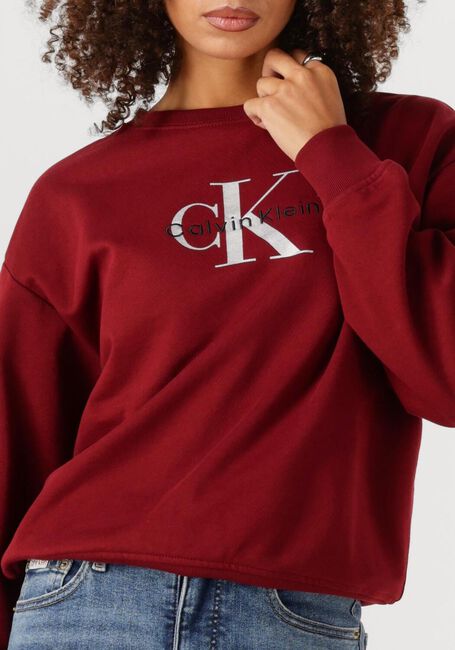 Bordeaux CALVIN KLEIN Trui LS MONOLOGO FRENCH TERRY RLXD CR - large