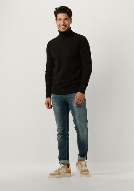 Zwarte CAST IRON Coltrui TURTLENECK COTTON HEATHER PLATED - large